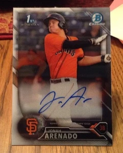 2016 Bowman Chrome Jonah Arenado Prospect On Card Autograph #BCAP-JA  Giants - Picture 1 of 2