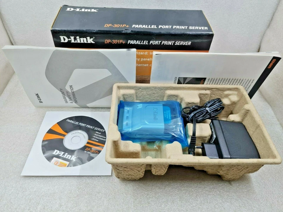 D LINK DP-301P+ PARALLEL PORT FAST ETHERNET PRINT SERVER - Image 1 of 4