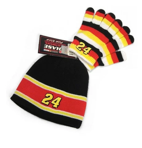 #24 Jeff Gordon Beanie and Gloves Youth Set Cover