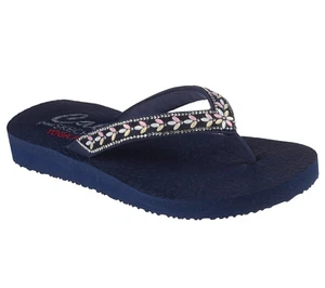 Sandalias chanclas Skechers Meditation Lucky One para mujer azul marino sin cordones - Imagen 1 de 5