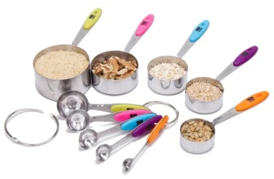 Premium 10-Piece Stainless Steel Measuring Cups and Spoons Set – Dishwasher Safe - Image 1 of 3