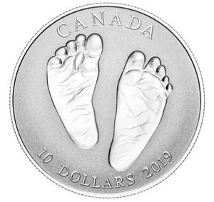 CANADA 2019 $10 Welcome to the World Baby Feet Baby Gift Silver Coin - Picture 1 of 3