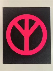 Vintage 70's Blacklight Peace Symbol 8.25" x 7" Poster Black & Hot Pink - Picture 1 of 2