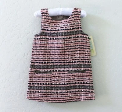 Vestido Genuino Niños OshKosh Sin Mangas Melocotón Rayas Texturizado Línea A Talla 2T Foto 1 de 4