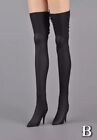 1/6 Female Black Leather Boots Shoes Model for 12" YoRHa 2B Phicen Body Figure