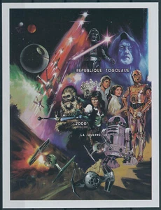 Estampillas de Star Wars Togo 1997 MNH Darth Vader Luke Skywalker Han Solo 1v IMPF S/S - Imagen 1 de 1