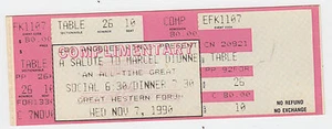 1990 MARCEL DIONNE JERSEY RETIREMENT DINNER SALUTE FULL TICKET KINGS RED WINGS - Picture 1 of 1