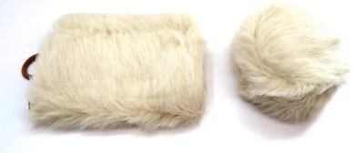 Vintage FOX FUR Ladies Hat with matching Muff in Beige / Cream with Box  - Image 1 of 4