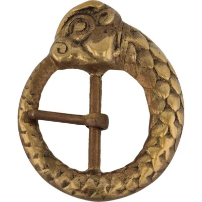 Латунная винтажная пряжка ремня Ouroboros Serpent Dragon Snake Infinity готика 1970-е из старых запасов - Изображение 1 из 4
