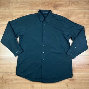 Mens DKNY Black Long Sleeve 100% Cotton Shirt 17" 34/35 Size XL - Picture 1 of 4