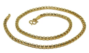 ¡BONITO! Collar tailandés GP GT16 con eslabones de caja corte diamante cadena Baht 20" 5 mm oro 24K - Imagen 1 de 4