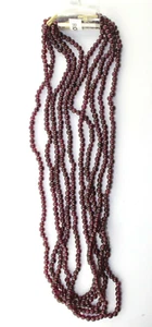 COLLAR DE PIEDRAS PRECIOSAS REDONDAS DE GRANATE NATURAL DE 4 MM CIERRE PLATA 925 - Imagen 1 de 5