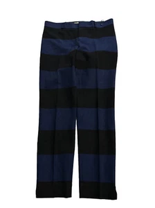 Banana Republic Woman Size 8 Navy/Black SLOAN Rugby Stripe Ankle Pants Stretch - Picture 1 of 13