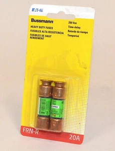 *2 Pack* Eaton Bussmann Heavy Duty, Time Delay, Dual Element Fuse *New* FRN-R-20 - Picture 1 of 2
