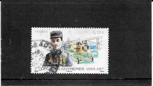 FRANCE 2017 GEORGES GUYNEMER PILOTE FRANCAIS TIMBRE GOMME CACHET ROND PA. N°81 - Imagen 1 de 1