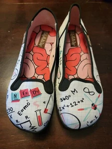 Vintage 2004 Hot Chocolate Design Women's Shoes Size 7 / 37 Nerdy Science Math - Picture 1 of 7