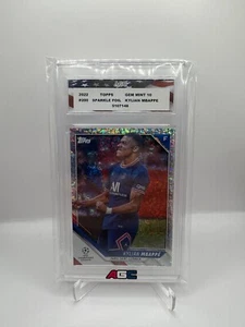 Lámina brillante Topps Champions League 2021-2022 #200 Kylian Mbappe AGC 10 GEMA COMO NUEVA - Imagen 1 de 2