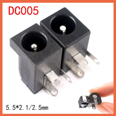 12V DC Power Barrel Jack Socket PCB Mount Connector Female For Laptop 2.1/2.5mm - Image 1 of 4