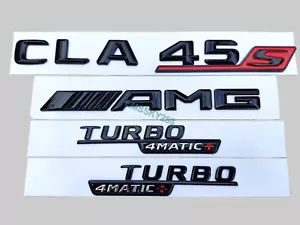 Insignias traseras negras brillantes emblemas para MERCEDES C118 X118 CLA45S AMG ESTATE CUPÉ - Imagen 1 de 6