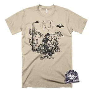 Jackalope Shirt Funny Rodeo UFO Alien Shirt Roswell New Mexico Retro Tee TShirt - Picture 1 of 6
