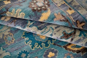 Oushak Handknotted L. Blue 4x6, 5x8, 6x9, 8x10, 9x12, 10x14, 12x15 Wool Area Rug - Picture 1 of 9