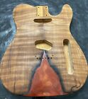 unfinished tele body.  Telecaster style body. custom Curly Redwood TL Body
