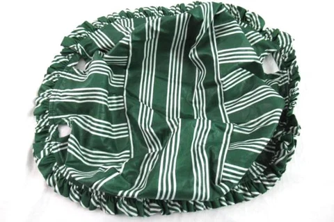 Longaberger Traditional Green and White Stripes Basket Liner Cotton Made In USA Cover