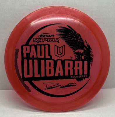 Discraft Raptor Paul Ulibarri Tour Series Disc Golf Distance Driver Red 174 gram - Image 1 of 4