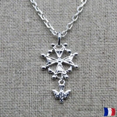 Evangelisches Hugenottenkreuz Anhänger, 925 Silber mit Option Silberkette. - Bild 1 von 4