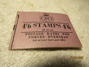 Estampillas GPO de abril de 1958 18 en 3D 4'6 cosidas folleto completo MNH - Imagen 1 de 3