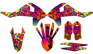 2016 ALL EXCEPT 250 SX ZANY Orange Senge Graphics Kit Compatible with KTM - Foto 1 di 10