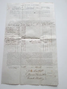 10 DAY APRIL, 1846 HILLSBOROUGH CTY NH, WORKING OFF TAXES LIST DEERING SELECTMEN - Picture 1 of 7