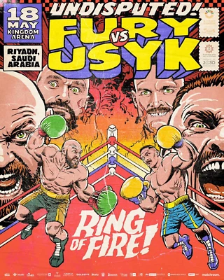 Tyson Fury vs Oleksandr Usyk May 18 2024 Poster, Home Decor, Wall Art Decor - Image 1 of 2