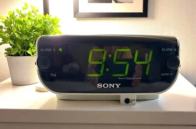 Radio reloj Sony CD, AM/FM, alarma doble con manual - ICF-D815 - probado Foto 1 de 4