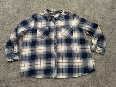 Camisa abotonada Natural Reflections para mujer 2X franela talla PLUS a cuadros Foto 1 de 4