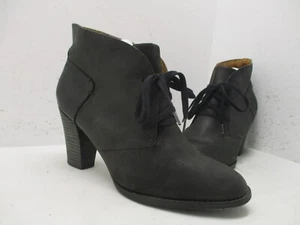 INDIGO by Clarks Black Leather Lace Up High Heel Ankle Boots Sz 10 M Style 83080 - Picture 1 of 9