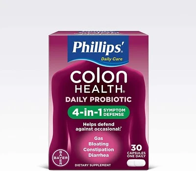 Phillips Colon Health Daily Probiotic 4-in-1 Gas Bloating Diarrhea 30 Caps - Image 1 of 4