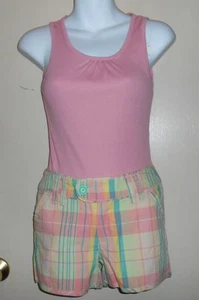Limited Too Girls Plaid Shorts + Tank Top Pink Twelve (12) NWT - Picture 1 of 3