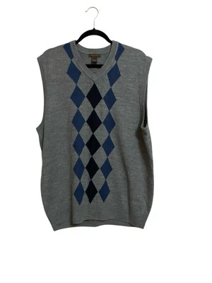 Chaleco Suéter Dockers Argyle Talla XL Gris Azul Foto 1 de 4