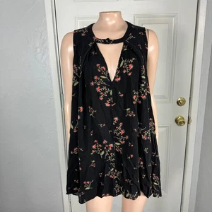Free People Damen Shirt Medium Tunika Tank Top Baum Swing Blumen Viskose I19 - Bild 1 von 5