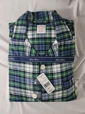 Brooks Brothers Mens Size SMALL Green Plaid Flannel Pajama Set - NWT & FREE SHIP - Image 1 of 4