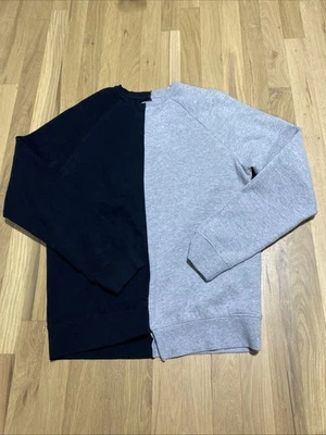 Topman 卫衣中号拼色黑色灰色圆领套衫 100% 棉 — 第 1/4 张图片