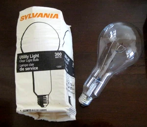 New Sylvania 300w Service Light Bulb E26 PS30 Vintage Old Style 130V Utility - Picture 1 of 6