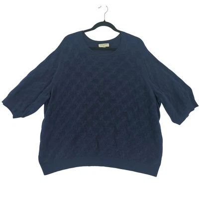 Rachel Comey Target Sweater Womens 3X Navy Textured Knit 3/4 Sleeve Cozy Fall - Image 1 of 4