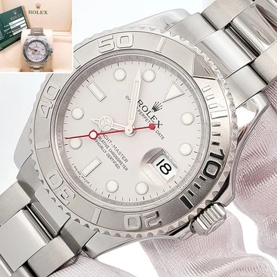 Rolex Yacht-Master 40mm Platinum Bezel Steel Watch 16622 Box Papers - Image 1 of 4
