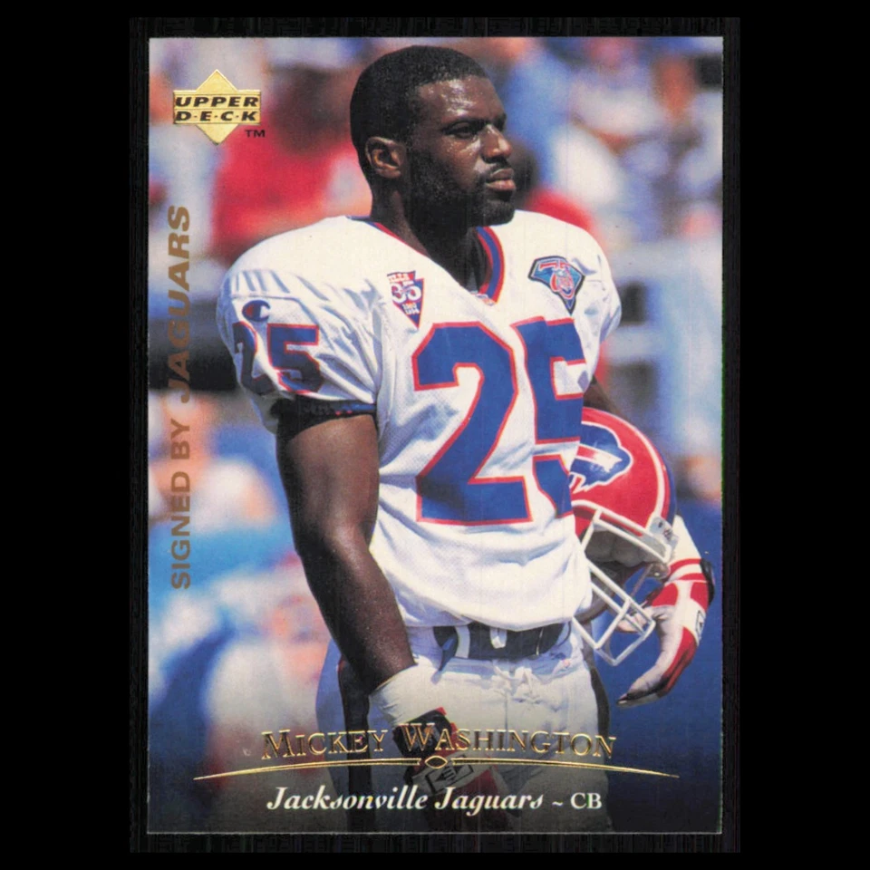 Mickey Washington #283 1995 Upper Deck Jacksonville Jaguars Football Card NFL NM - Image 1 of 3