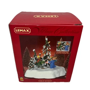 Lemax Navidad Iluminado/Animado Mesa Acento Familia Círculos Alrededor Árbol ¡Probado! - Imagen 1 de 15