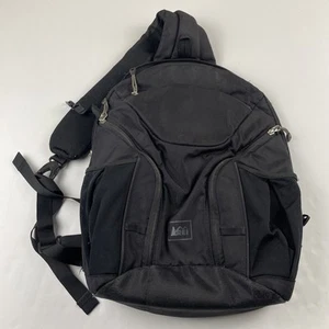 REI Sling Backpack Padded Laptop Travel Hike Multi Pockets Black Cordura Fabric - Picture 1 of 14