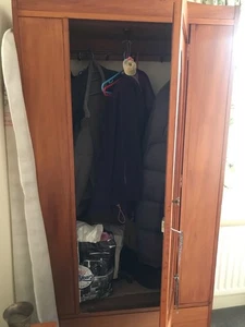 Elegant Antique Wardrobe With One Mirrored Door And One Drawer - Picture 1 of 3