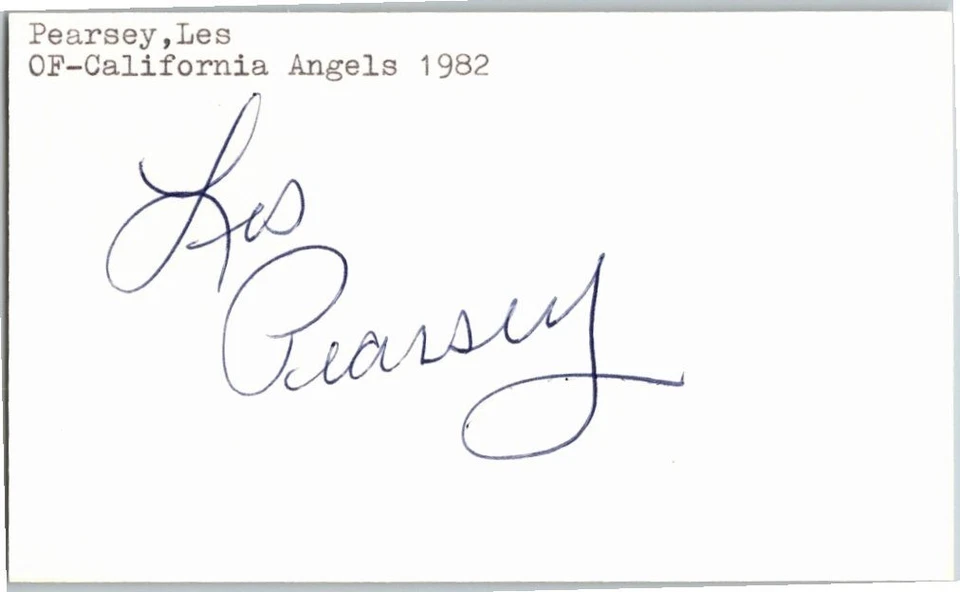1970's -Les Pearsey- Signed/Autograph/Auto Index Card Los Angeles Dodgers MLB - Image 1 of 1